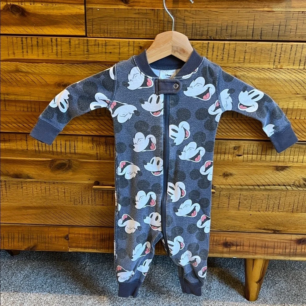 Hanna Andersson Mickey Mouse Gray Mickey Mouse Kids One Piece